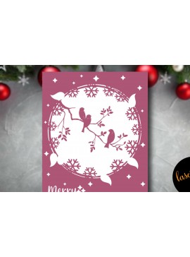 Σετ των 2 Intra απο ξύλο plywood 3mm-4mm πάχος Χριστουγεννιάτικη Χαρτοκοπτική κάρτα Δίασταση 15x15 cm INTRAFABR-85572222