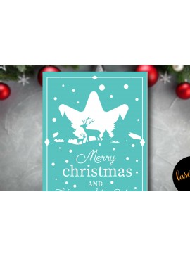 Σετ των 2 Intra απο ξύλο plywood 3mm-4mm πάχος Χριστουγεννιάτικη Χαρτοκοπτική κάρτα Δίασταση 15x15 cm INTRAFABR-85572430