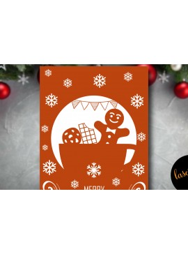 Σετ των 2 Intra απο ξύλο plywood 3mm-4mm πάχος Χριστουγεννιάτικη Χαρτοκοπτική κάρτα Δίασταση 15x15 cm INTRAFABR-85572671