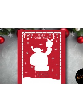 Σετ των 2 Intra απο ξύλο plywood 3mm-4mm πάχος Χριστουγεννιάτικη Χαρτοκοπτική κάρτα Δίασταση 15x15 cm INTRAFABR-85572838