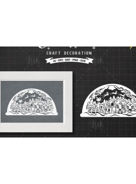 Σετ των 2 Intra απο ξύλο plywood 3mm-4mm πάχος Χριστουγεννιάτικη Χαρτόκοπη εικονογράφηση Δίασταση 30x20 cm INTRAFABR-18660726