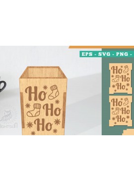 Σετ των 2 Intra απο ξύλο plywood 3mm-4mm πάχος Πρότυπο κοπής με λέιζερ χριστουγεννιάτικο κουτί μολυβιών Δίασταση 15x15 cm INTRAFABR-111486640