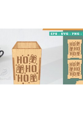 Σετ των 2 Intra απο ξύλο plywood 3mm-4mm πάχος Πρότυπο κοπής με λέιζερ χριστουγεννιάτικο κουτί μολυβιών Δίασταση 15x15 cm INTRAFABR-111486694