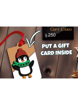 Σετ των 2 Intra απο ξύλο plywood 3mm-4mm πάχος Θήκη χρημάτων για δωροκάρτες Χριστουγεννιάτικων πιγκουίνων Δίασταση 15x15 cm INTRAFABR-108662838