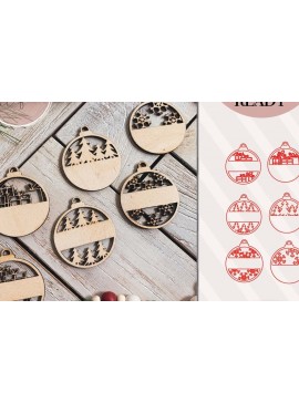 Σετ των 3 Intra απο ξύλο plywood 3mm-4mm πάχος Χριστουγεννιάτικο Προσωποποιημένο Στολίδι Δίασταση 8x8 cm INTRAFABR-72167027