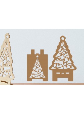 Σετ των 2 Intra απο ξύλο plywood 3mm-4mm πάχος Χριστουγεννιάτικο Τηλεφωνικό Σταντ | Χριστουγεννιάτικο τηλέφωνο Δίασταση 30x20 cm INTRAFABR-108432168