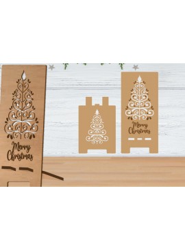 Σετ των 2 Intra απο ξύλο plywood 3mm-4mm πάχος Χριστουγεννιάτικη βάση τηλεφώνου 2 Δίασταση 30x20 cm INTRAFABR-81309517