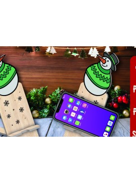 Σετ των 2 Intra απο ξύλο plywood 3mm-4mm πάχος Χριστουγεννιάτικη βάση τηλεφώνου Δίασταση 15x15 cm INTRAFABR-108601513