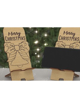 Σετ των 2 Intra απο ξύλο plywood 3mm-4mm πάχος Χριστουγεννιάτικο Τηλεφωνικό Σταντ | Θήκη τηλεφώνου Δίασταση 15x15 cm INTRAFABR-108583323