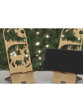 Σετ των 2 Intra απο ξύλο plywood 3mm-4mm πάχος Χριστουγεννιάτικο Τηλεφωνικό Σταντ | Θήκη τηλεφώνου Δίασταση 15x15 cm INTRAFABR-108524119