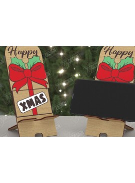 Σετ των 2 Intra απο ξύλο plywood 3mm-4mm πάχος Χριστουγεννιάτικο Τηλεφωνικό Σταντ | Θήκη τηλεφώνου Δίασταση 15x15 cm INTRAFABR-108524162