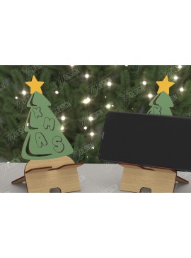 Σετ των 2 Intra απο ξύλο plywood 3mm-4mm πάχος Χριστουγεννιάτικο Τηλεφωνικό Σταντ | Θήκη τηλεφώνου Δίασταση 15x15 cm INTRAFABR-108524106