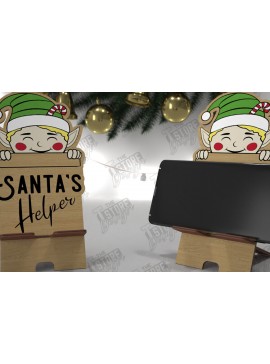 Σετ των 2 Intra απο ξύλο plywood 3mm-4mm πάχος Χριστουγεννιάτικη Επιτραπέζια Τηλεφωνική Βάση | Ιδέα δώρου Δίασταση 15x15 cm INTRAFABR-107824381