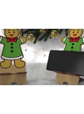 Σετ των 2 Intra απο ξύλο plywood 3mm-4mm πάχος Χριστουγεννιάτικη Επιτραπέζια Τηλεφωνική Βάση | Ιδέα δώρου Δίασταση 15x15 cm INTRAFABR-107824336