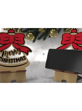 Σετ των 2 Intra απο ξύλο plywood 3mm-4mm πάχος Χριστουγεννιάτικη Επιτραπέζια Τηλεφωνική Βάση | Ιδέα δώρου Δίασταση 15x15 cm INTRAFABR-107824350