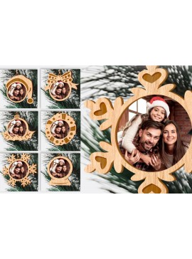 Intra απο ξύλο plywood 3mm-4mm πάχος Χριστουγεννιάτικη κορνίζα στολίδι Δίασταση 20x30 cm INTRAFABR-82009634