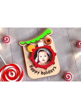 Σετ των 2 Intra απο ξύλο plywood 3mm-4mm πάχος Χριστουγεννιάτικο Photo Magnet | Ιδέα δώρου | CNC Δίασταση 15x15 cm INTRAFABR-108898225