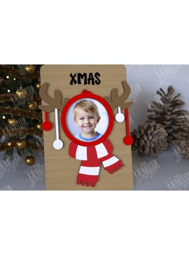 Σετ των 2 Intra απο ξύλο plywood 3mm-4mm πάχος Χριστουγεννιάτικο Photo Magnet | Ιδέα δώρου | CNC Δίασταση 15x15 cm INTRAFABR-108316474