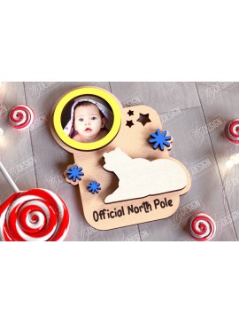 Σετ των 2 Intra απο ξύλο plywood 3mm-4mm πάχος Χριστουγεννιάτικο Photo Magnet | Ιδέα δώρου | CNC Δίασταση 15x15 cm INTRAFABR-108898228