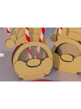 Σετ των 2 Intra απο ξύλο plywood 3mm-4mm πάχος Χριστουγεννιάτικος Κουμπαράς . Κουτί χρημάτων Δίασταση 15x15 cm INTRAFABR-80231650