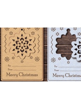 Σετ των 2 Intra απο ξύλο plywood 3mm-4mm πάχος Χριστουγεννιάτικη κάρτα παζλ// Δίασταση 18x18 cm INTRAFABR-36056120