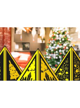 Σετ των 2 Intra απο ξύλο plywood 3mm-4mm πάχος Χριστουγεννιάτικο κουτί PyramCut  Δίασταση 15x15 cm INTRAFABR-42368788