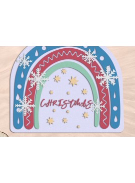 Intra απο ξύλο plywood 3mm-4mm πάχος Χριστουγεννιάτικο Διακοσμητικό Πάνελ τοίχου Rainbow Δίασταση 30x20 cm INTRAFABR-101140319