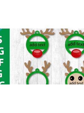 Σετ των 3 Intra απο ξύλο plywood 3mm-4mm πάχος Χριστουγεννιάτικο μπιχλιμπίδι με τάρανδο Δίασταση 3x3 cm INTRAFABR-39772500