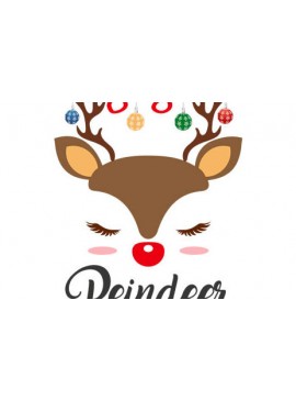 Σετ των 2 Intra απο ξύλο plywood 3mm-4mm πάχος Χριστουγεννιάτικα σχέδια ταράνδων Δίασταση 15x15 cm INTRAFABR-85129694