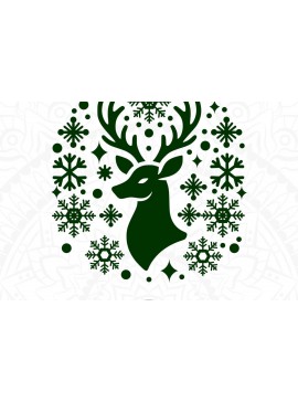 Σετ των 2 Intra απο ξύλο plywood 3mm-4mm πάχος Christmas Reindeer, Cut  Δίασταση 15x15 cm INTRAFABR-107794539