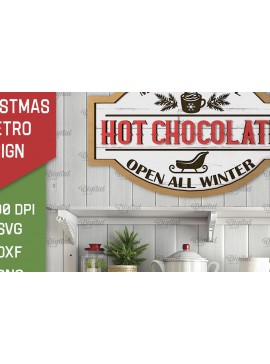 Σετ των 2 Intra απο ξύλο plywood 3mm-4mm πάχος Σχέδιο κοπής με λέιζερ Χριστουγεννιάτικο ρετρό σημάδι Δίασταση 15x15 cm INTRAFABR-105197217