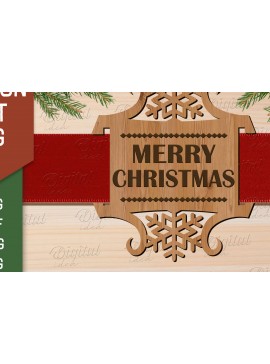 Σετ των 2 Intra απο ξύλο plywood 3mm-4mm πάχος Ετικέτα δώρου Χριστουγεννιάτικη κορδέλα. Καλά Χριστούγεννα Δίασταση 15x15 cm INTRAFABR-83501745