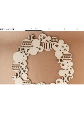 Σετ των 2 Intra απο ξύλο plywood 3mm-4mm πάχος Χριστουγεννιάτικο δαχτυλιδιού για κόφτη λέιζερ Δίασταση 15x15 cm INTRAFABR-53396902