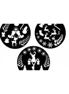 Σετ των 2 Intra απο ξύλο plywood 3mm-4mm πάχος Christmas Round Dacor Nature Δίασταση 15x15 cm INTRAFABR-81735496