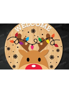 Σετ των 2 Intra απο ξύλο plywood 3mm-4mm πάχος Χριστουγεννιάτικο στρογγυλό σημάδι κοπής με λέιζερ Δίασταση 15x15 cm INTRAFABR-106049233