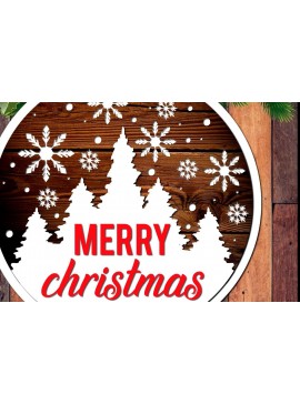 Σετ των 2 Intra απο ξύλο plywood 3mm-4mm πάχος Christmas Round Welcome Wood Δίασταση 15x15 cm INTRAFABR-37838401