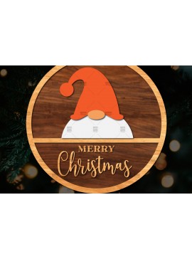 Σετ των 2 Intra απο ξύλο plywood 3mm-4mm πάχος Χριστουγεννιάτικη στρογγυλή ξύλινη πινακίδα Δίασταση 15x15 cm INTRAFABR-107369649