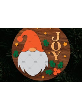 Σετ των 2 Intra απο ξύλο plywood 3mm-4mm πάχος Χριστουγεννιάτικη στρογγυλή ξύλινη πινακίδα Δίασταση 15x15 cm INTRAFABR-107369826