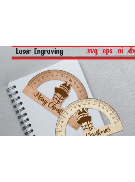 Σετ των 2 Intra απο ξύλο plywood 3mm-4mm πάχος Christmas Ruler Arch - Ruler Protactor Δίασταση 15x15 cm INTRAFABR-111576229