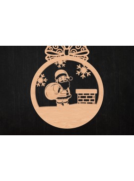 Σετ των 3 Intra απο ξύλο plywood 3mm-4mm πάχος Χριστουγεννιάτικο στολίδι καμινάδας Santa Δίασταση 8x8 cm INTRAFABR-110388212