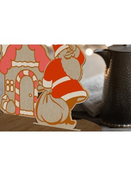 Σετ των 3 Intra απο ξύλο plywood 3mm-4mm πάχος Χριστουγεννιάτικο διακοσμητικό σταντ του Άγιου Βασίλη Δίασταση 2x2 cm INTRAFABR-108342234