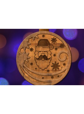 Σετ των 3 Intra απο ξύλο plywood 3mm-4mm πάχος Χριστουγεννιάτικο στολίδι Άγιου Βασίλη, κομμένο πρότυπο Δίασταση 4x4 cm INTRAFABR-84732576