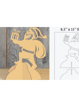 Σετ των 3 Intra απο ξύλο plywood 3mm-4mm πάχος Εκτυπώσιμο πρότυπο κοπής Χριστουγέννων Santa Δίασταση 15x15 cm INTRAFABR-111384138