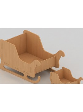 Intra απο ξύλο plywood 3mm-4mm πάχος Χριστουγεννιάτικο ντεκόρ με έλκηθρο σε ψηφιακή μορφή Δίασταση 30x20 cm INTRAFABR-42386348
