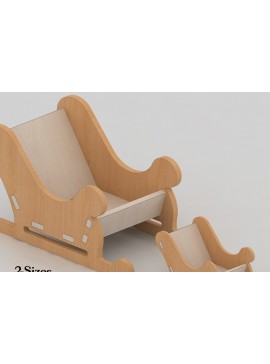 Σετ των 2 Intra απο ξύλο plywood 3mm-4mm πάχος Χριστουγεννιάτικη διακόσμηση με έλκηθρο Άγιου Βασίλη Ai Δίασταση 30x20 cm INTRAFABR-42953883