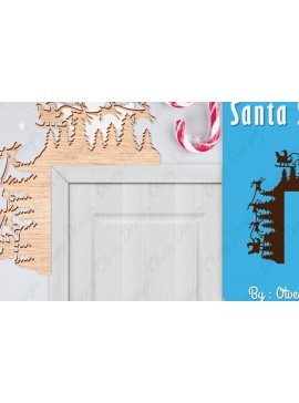 Intra απο ξύλο plywood 3mm-4mm πάχος Χριστουγεννιάτικο Santa Sleigh Door Corner  Δίασταση 30x20 cm INTRAFABR-110788733