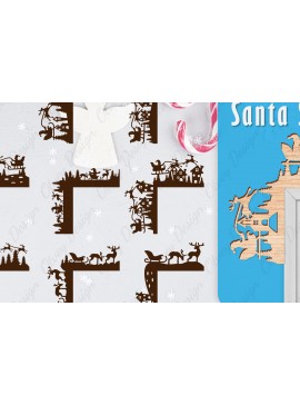 Intra απο ξύλο plywood 3mm-4mm πάχος Χριστουγεννιάτικο Santa Sleigh Door Corner  Δίασταση 30x20 cm INTRAFABR-110788909
