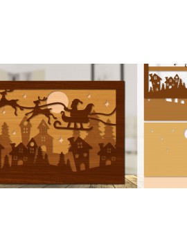 Intra απο ξύλο plywood 3mm-4mm πάχος Χριστουγεννιάτικο έλκηθρο με λέιζερ Δίασταση 30x20 cm INTRAFABR-110791153