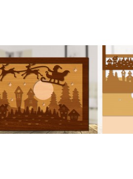 Intra απο ξύλο plywood 3mm-4mm πάχος Χριστουγεννιάτικο έλκηθρο με λέιζερ Δίασταση 30x20 cm INTRAFABR-110791236