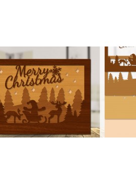 Σετ των 2 Intra απο ξύλο plywood 3mm-4mm πάχος Χριστουγεννιάτικο έλκηθρο με λέιζερ Δίασταση 30x20 cm INTRAFABR-110791266